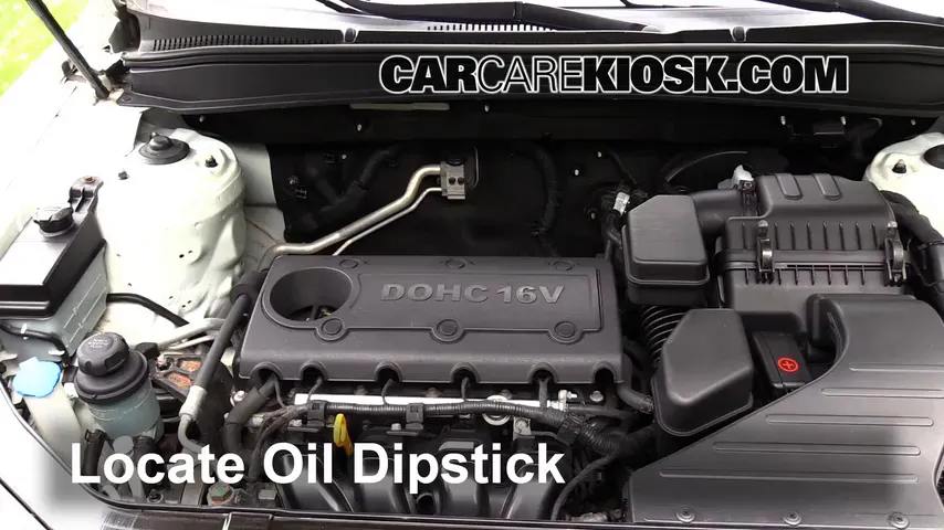 2011 Hyundai Santa Fe GLS 2.4L 4 Cyl. Oil Check Oil Level
